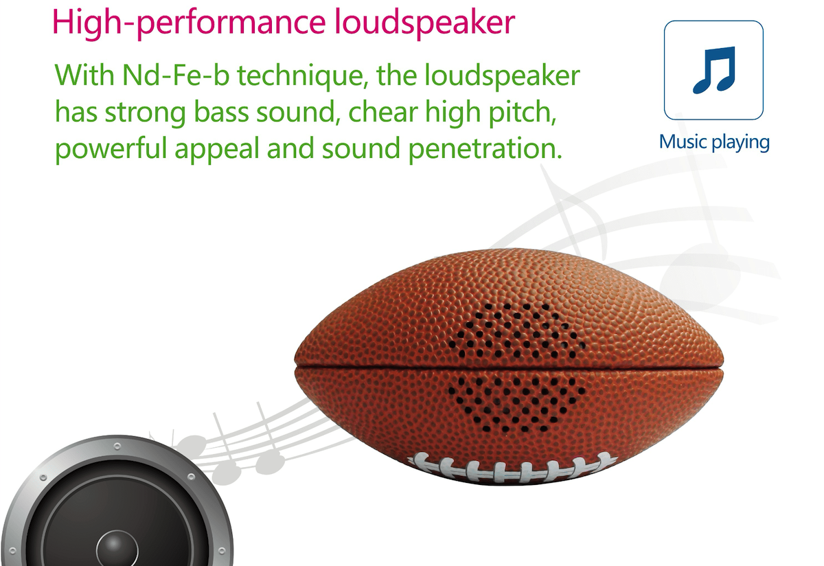 bola rugbi speaker nirkabel bluetooth mini bola sepak amerika