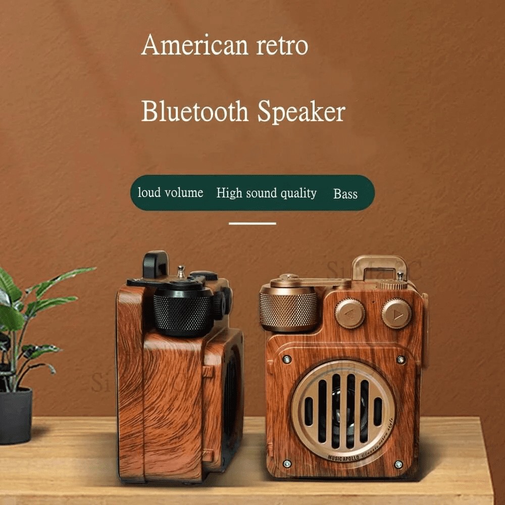 penerima radio nirkabel radio retro gaya vintage kayu