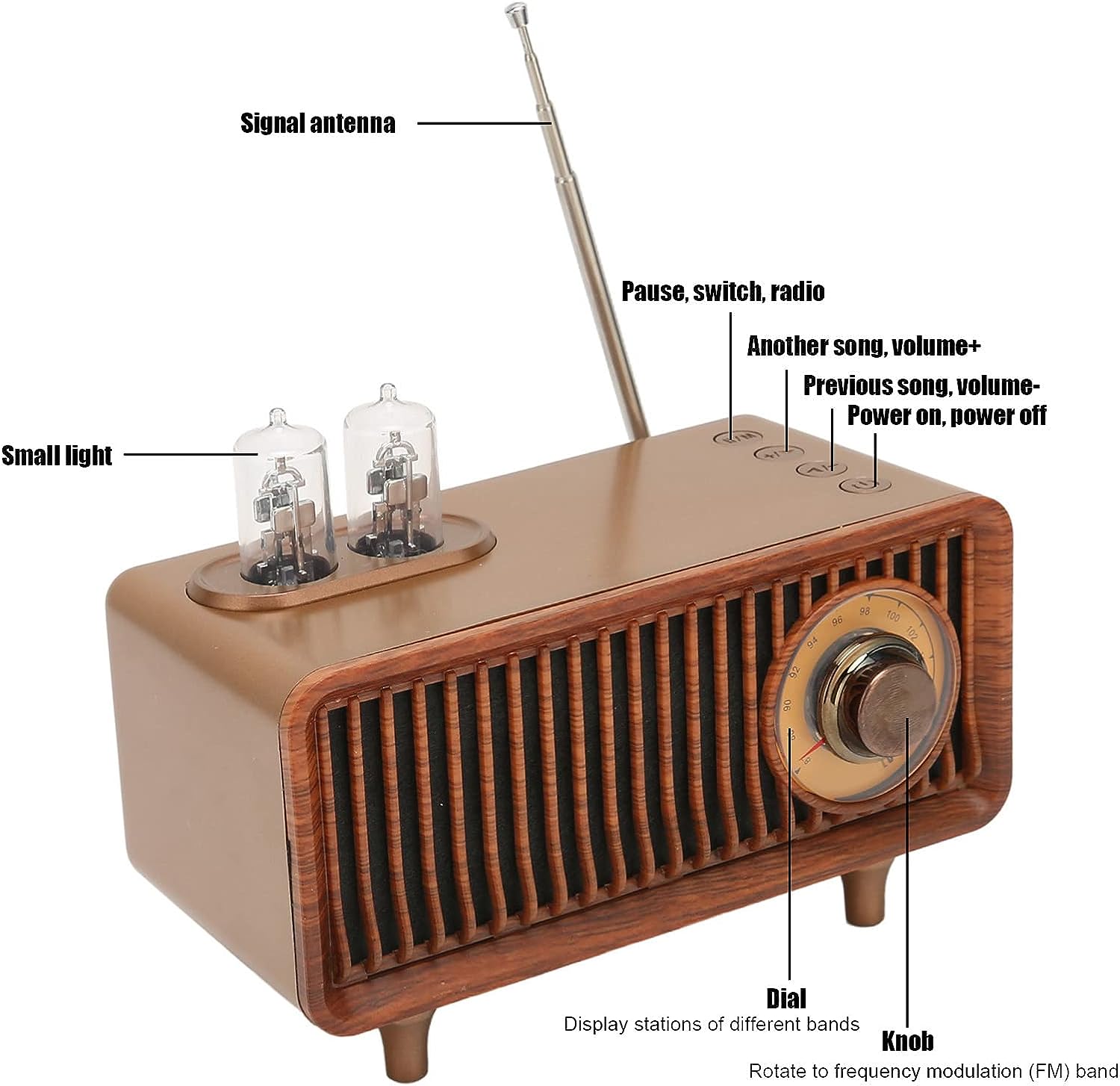 Pemutar radio antik retro multifungsi