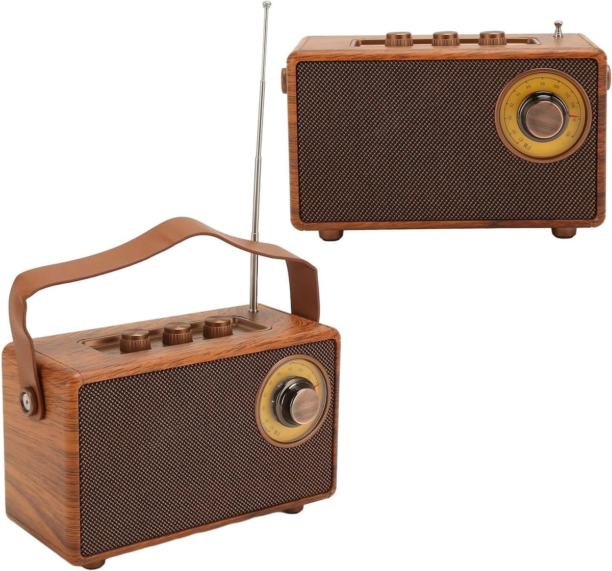 radio mini gaya kayu antik retro kecil