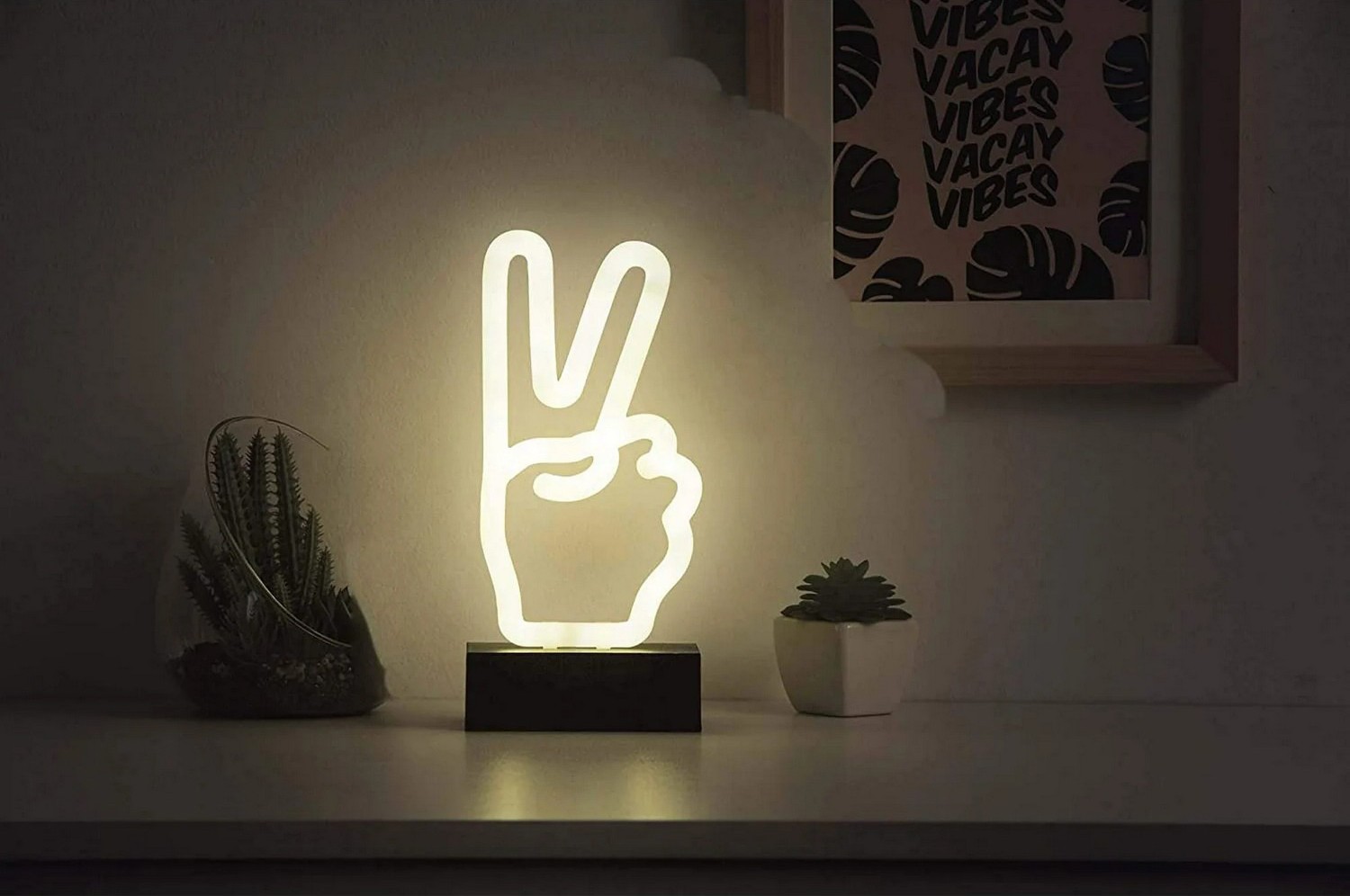 Logo neon bersinar - Simbol perdamaian