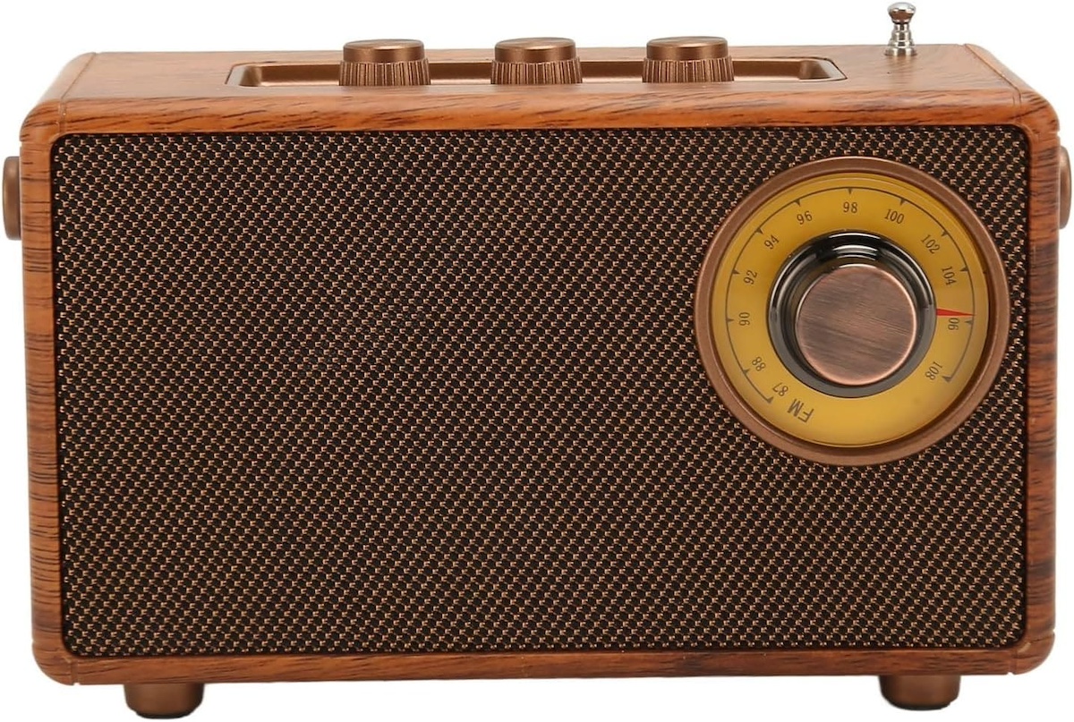 radio retro gaya lama terbuat dari kayu vintage mini kecil
