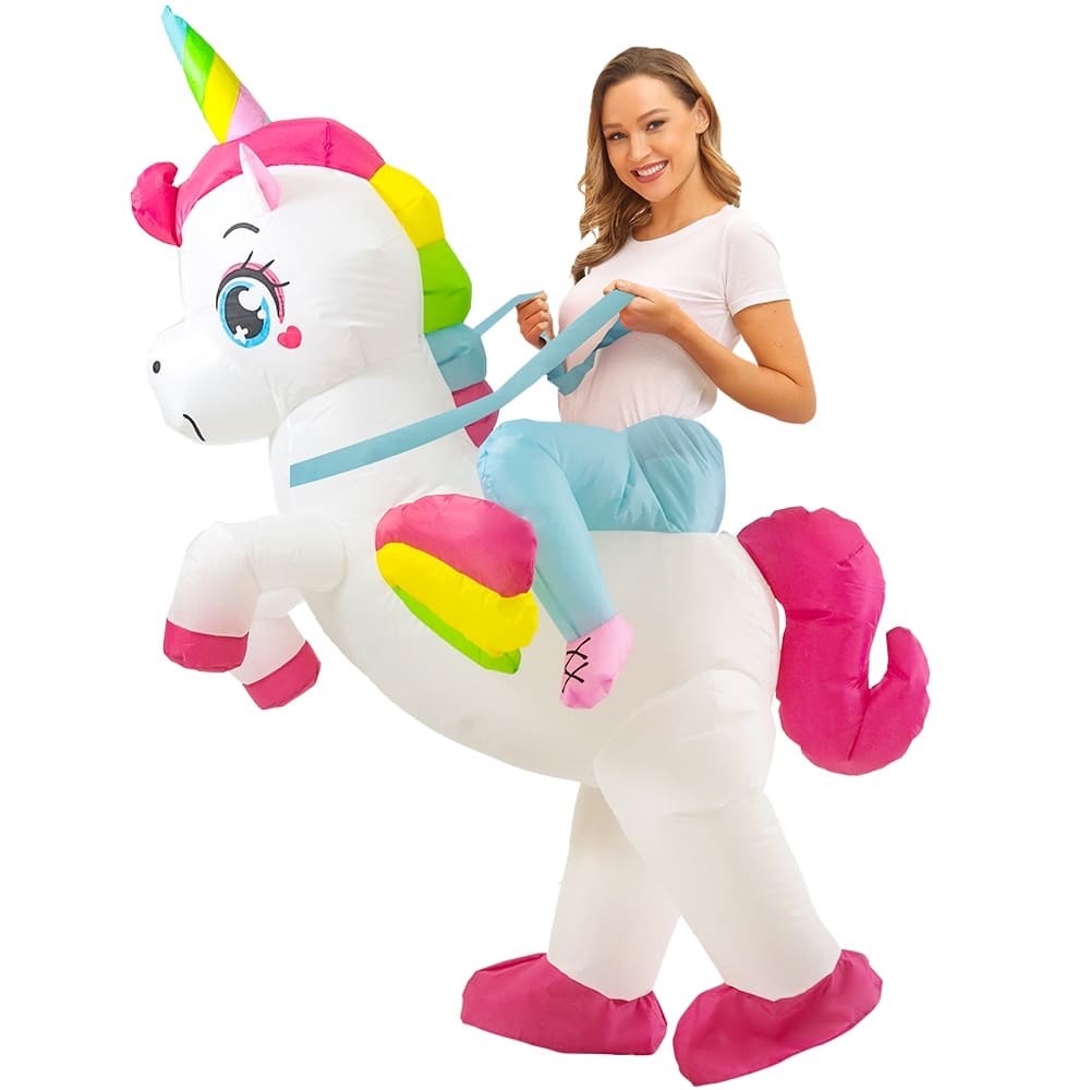 Kostum unicorn tiup - Figur iklan (setelan) tiup dengan kipas