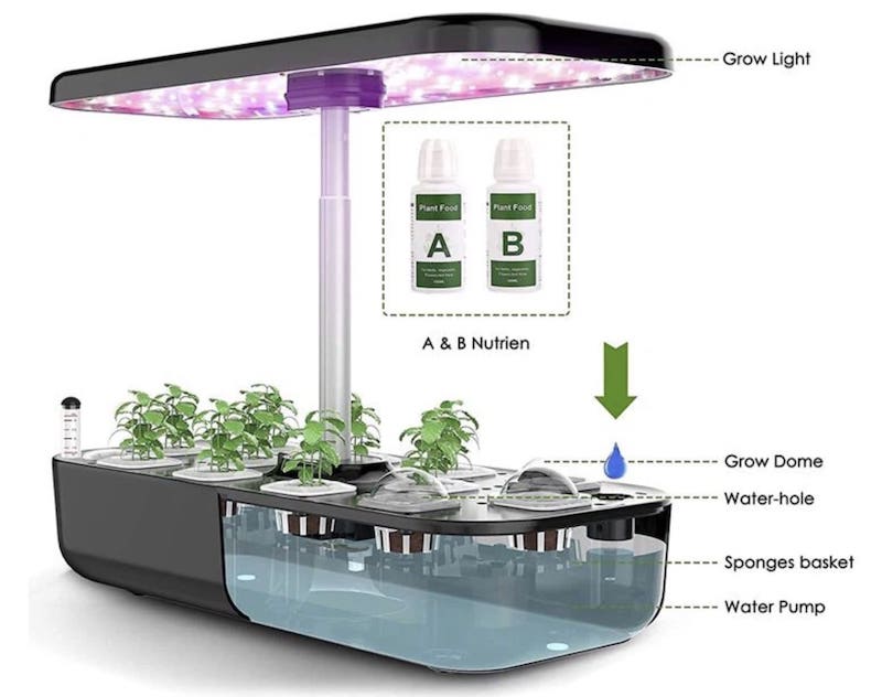 Lampu LED GROW (hidroponik) untuk menanam tanaman - Kit berisi 12 kapsul