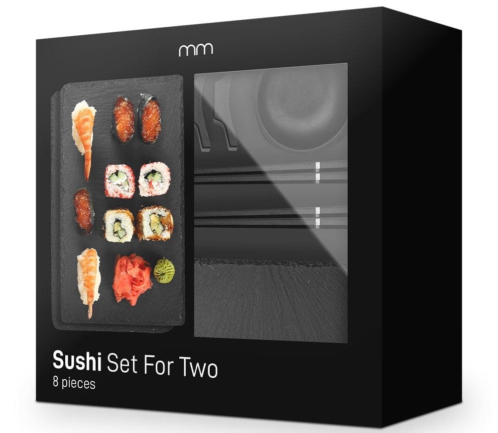 set sushi untuk 2 orang yang menyajikan peralatan pembuatan