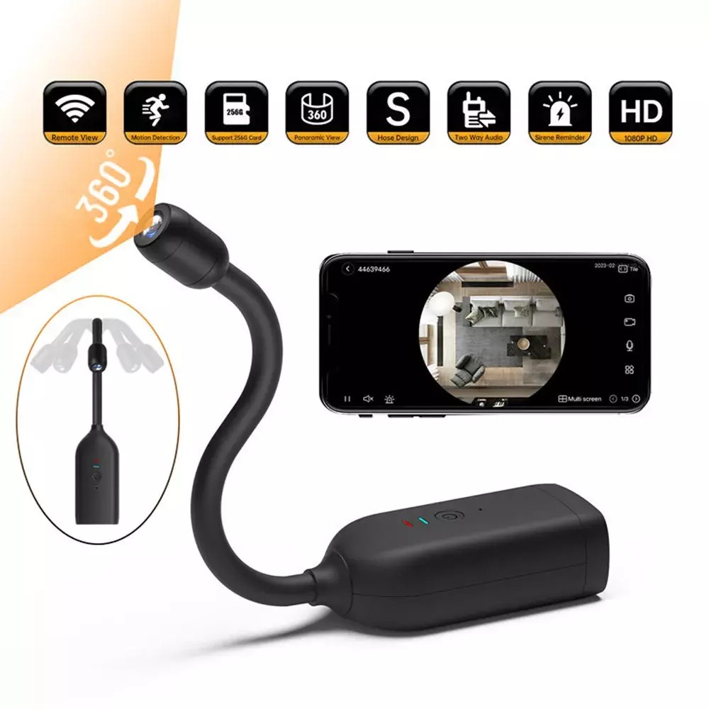 kamera leher angsa wifi panorama kamera WIFI 1080P HD dengan putaran 360°