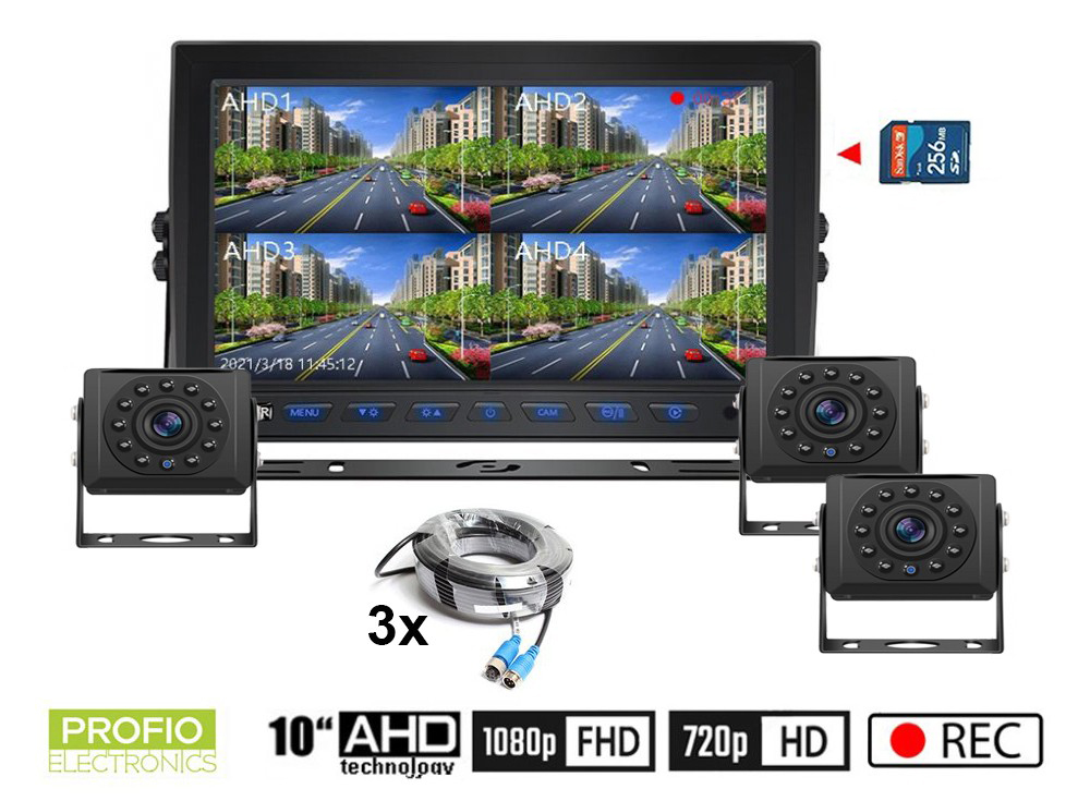 1000px x 735px - Kamera cadangan AHD diatur dengan perekaman kartu SD - Kamera 3x HD dengan  11 LED IR + 1x Hybrid 10\