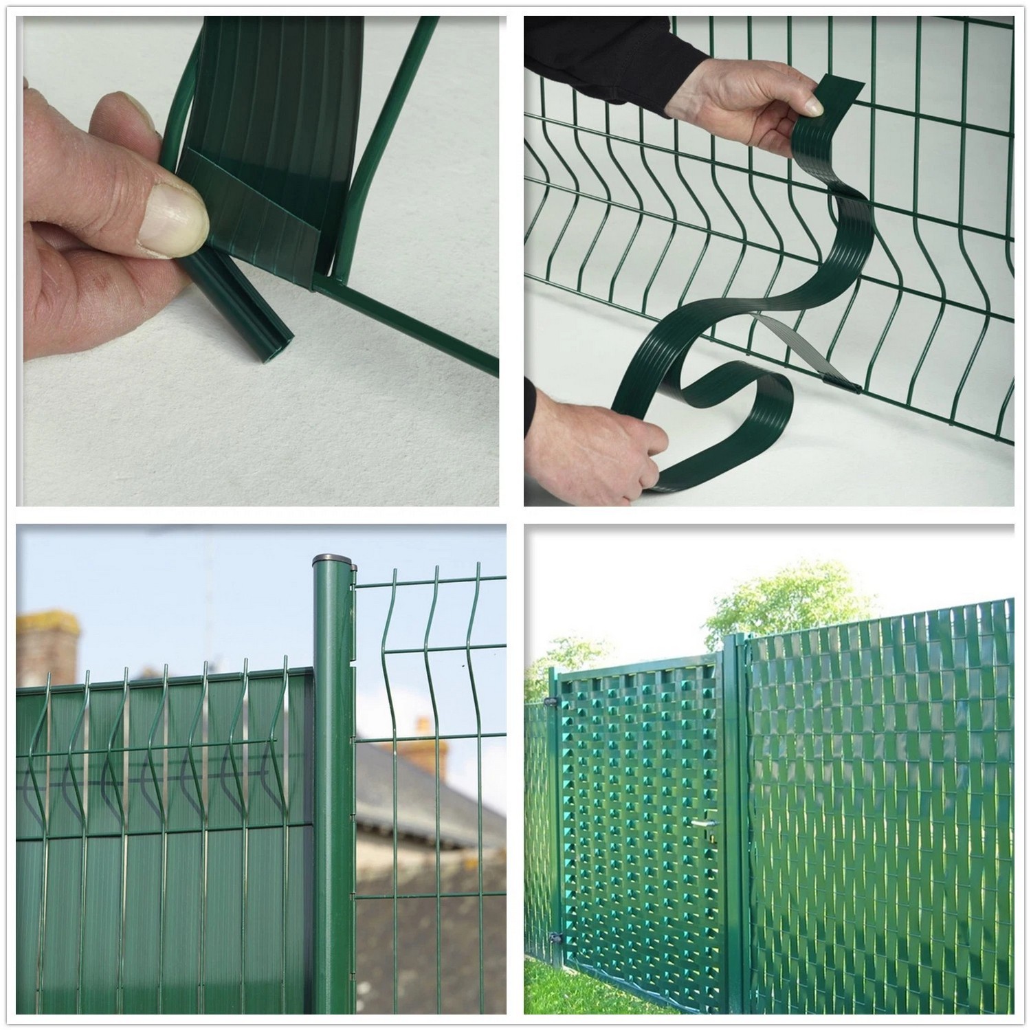 pita privasi plastik fleksibel pvc untuk pagar jaring 3d hijau