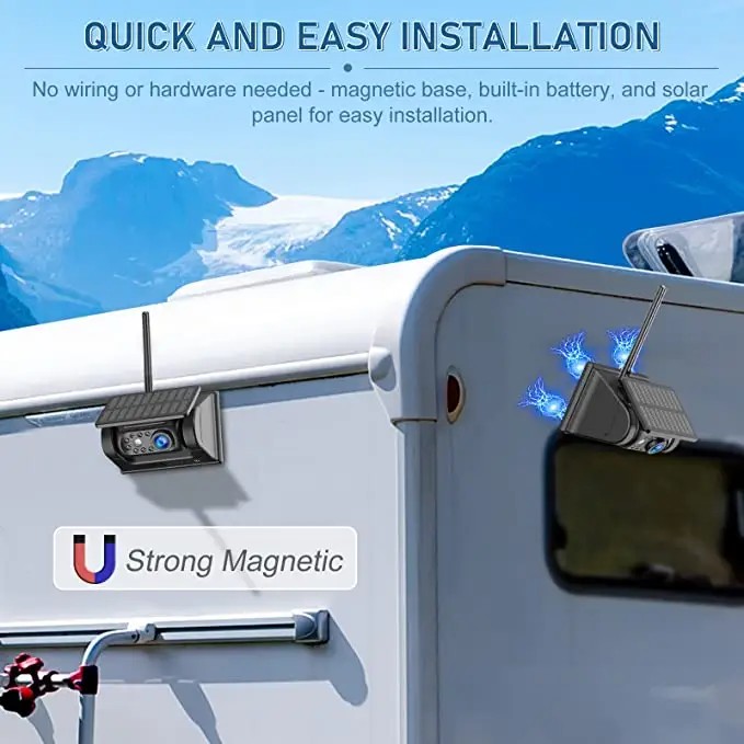 kamera dengan panel surya basis magnet