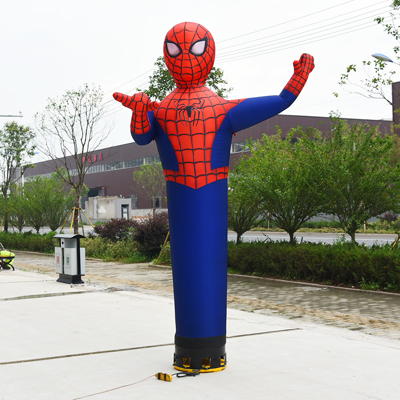 Patung balon udara Spiderman dengan kipas penari udara balon pria penari